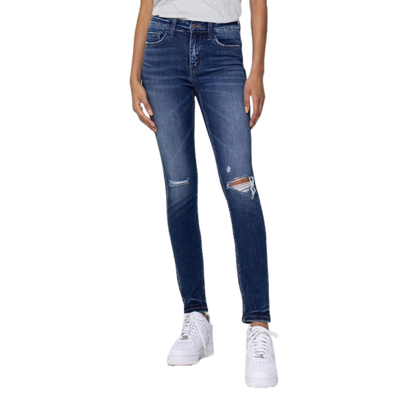 Flying Monkey Mid Rise Ankle Skinny Distressed Hem Jeans - F4419 - Size 24 - Picture 2 of 14